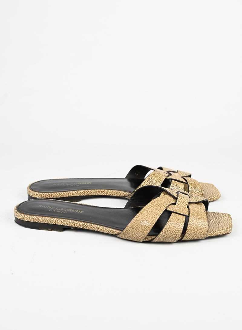 Saint Laurent Sandali Tribute in pelle beige - N. 37 ½ -  lesleyluxuryvintage