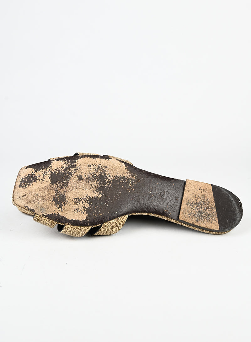 Saint Laurent Sandali Tribute in pelle beige - N. 37 ½ -  lesleyluxuryvintage