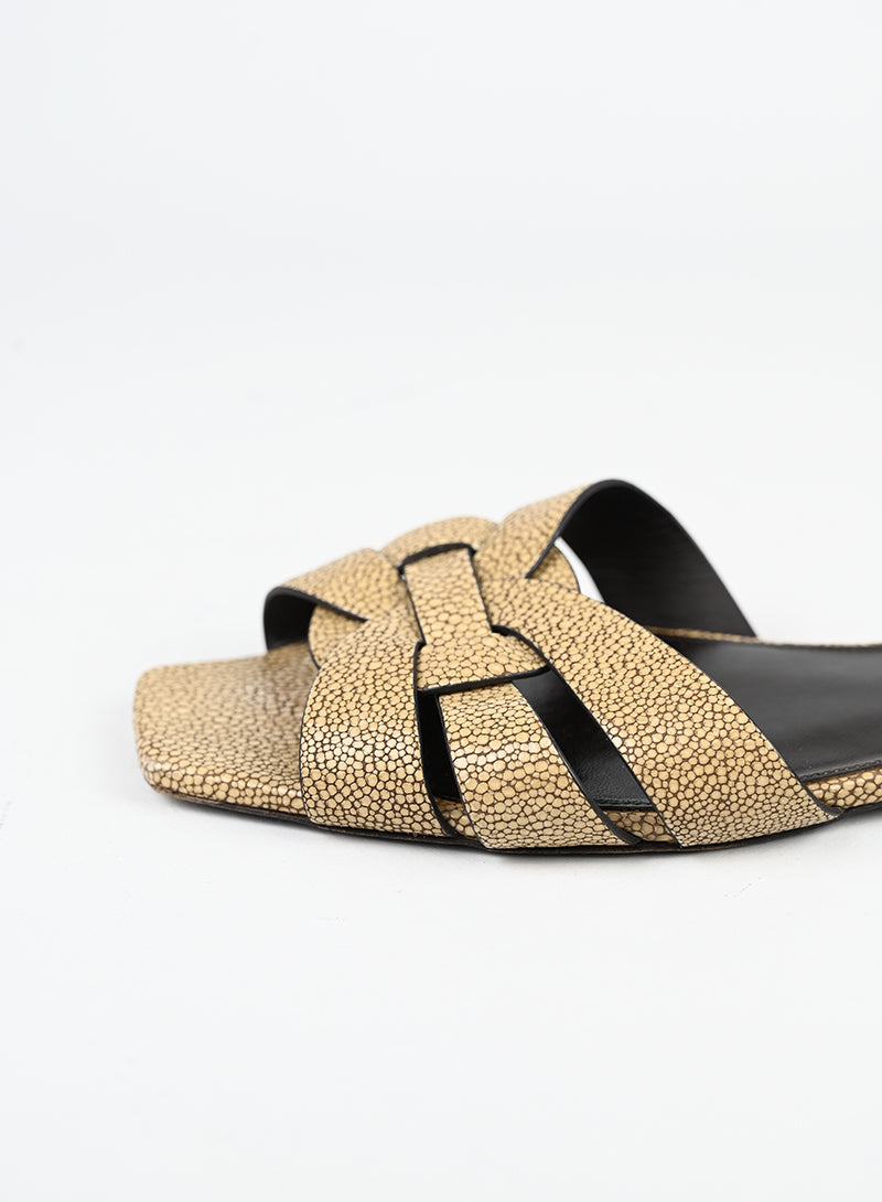 Saint Laurent Sandali Tribute in pelle beige - N. 37 ½ -  lesleyluxuryvintage