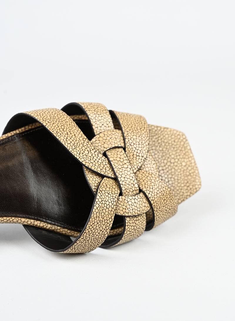 Saint Laurent Sandali Tribute in pelle beige - N. 37 ½ -  lesleyluxuryvintage