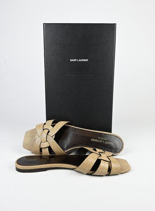 Saint Laurent Sandali Tribute in pelle beige - N. 37 ½