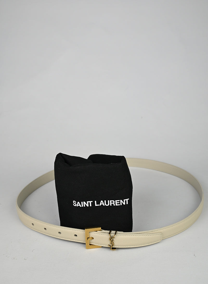 Saint Laurent Cintura Cassandre Burro