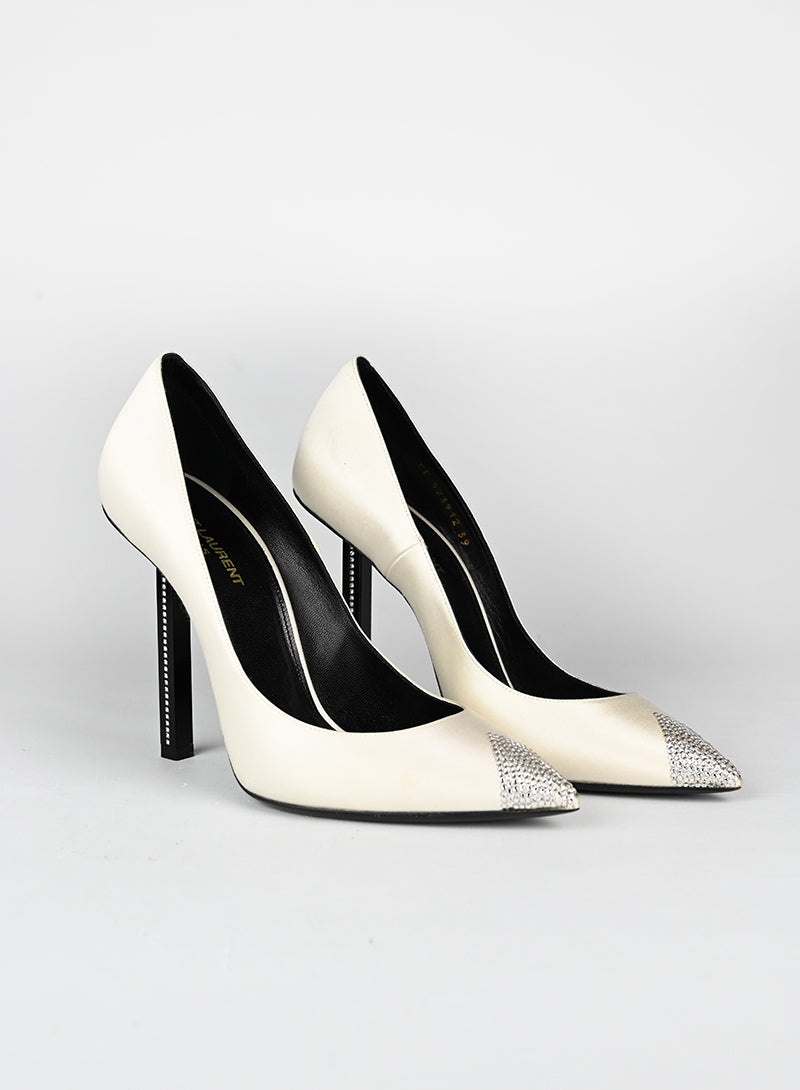 Saint Laurent Décolleté bianche con glitter - N. 39