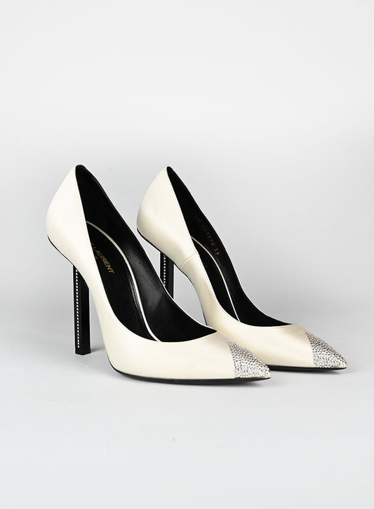 Saint Laurent Décolleté bianche con glitter - N. 39