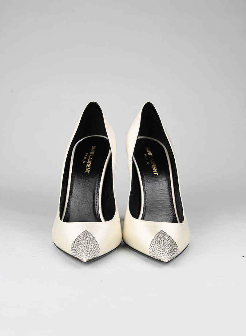 Saint Laurent Décolleté bianche con glitter - N. 39