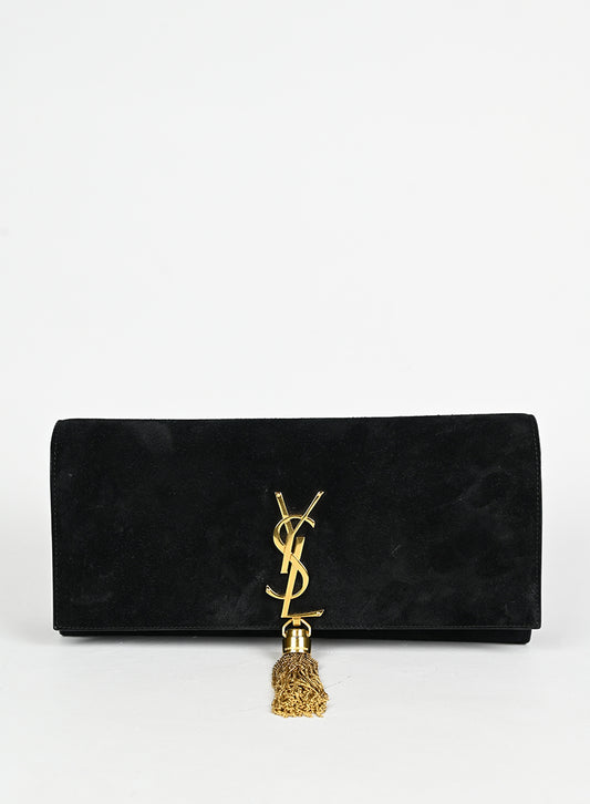 Saint Laurent Borsa Kate in suede nera
