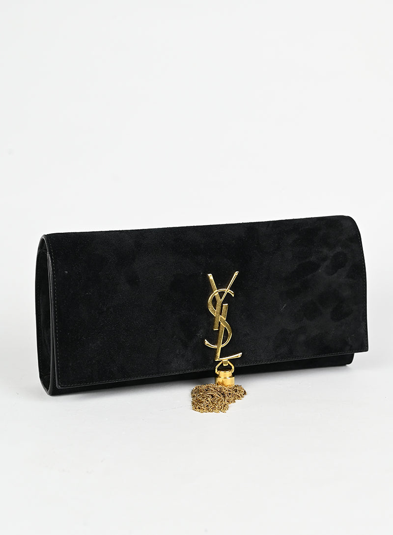 Saint Laurent Borsa Kate in suede nera
