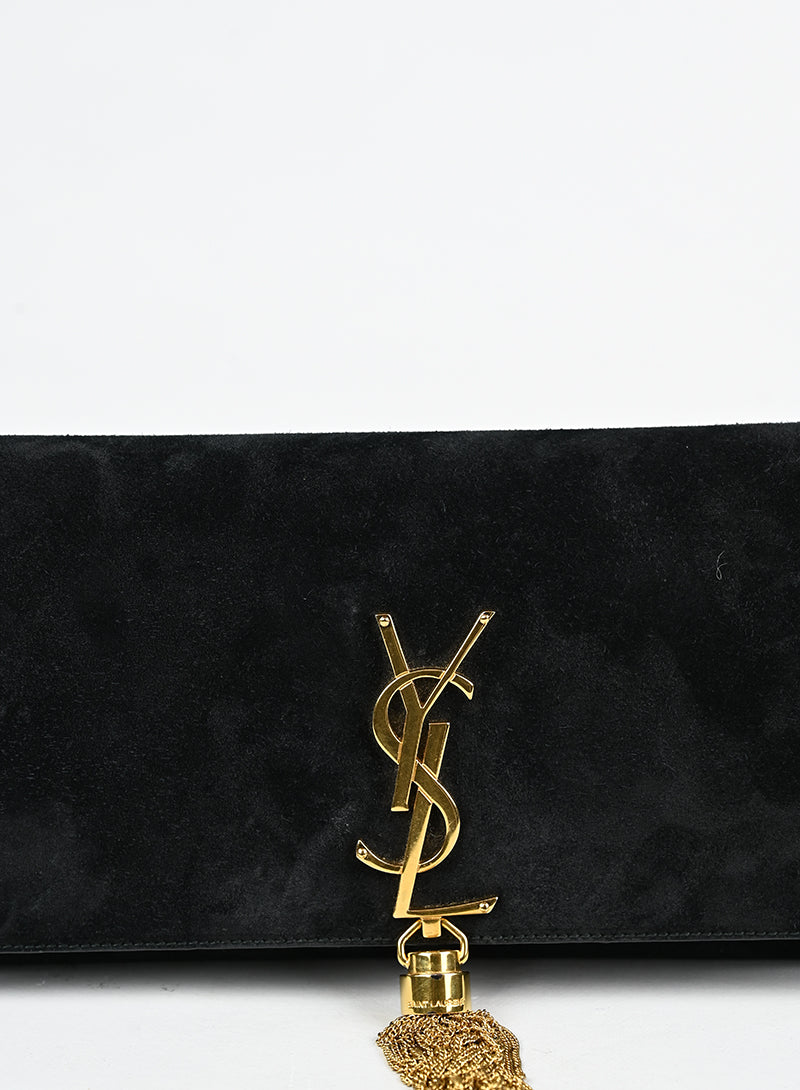 Saint Laurent Borsa Kate in suede nera