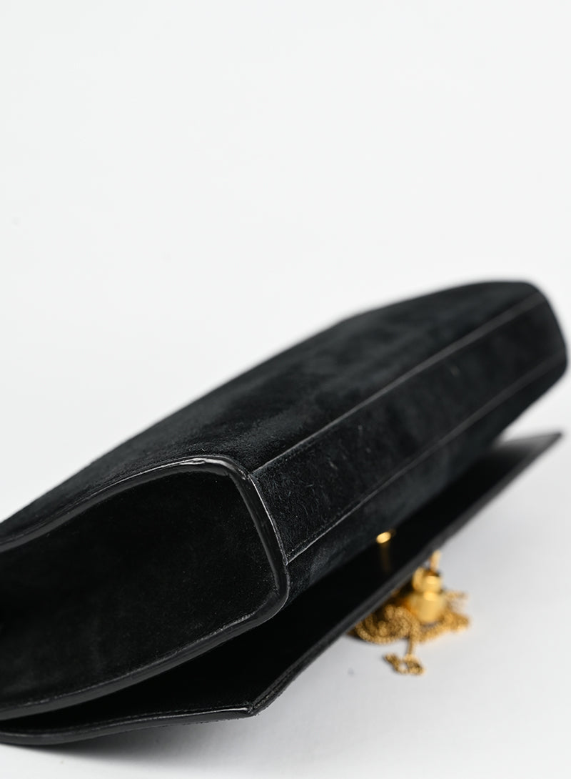 Saint Laurent Borsa Kate in suede nera