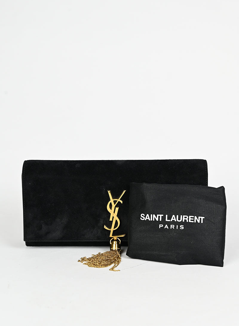 Saint Laurent Borsa Kate in suede nera