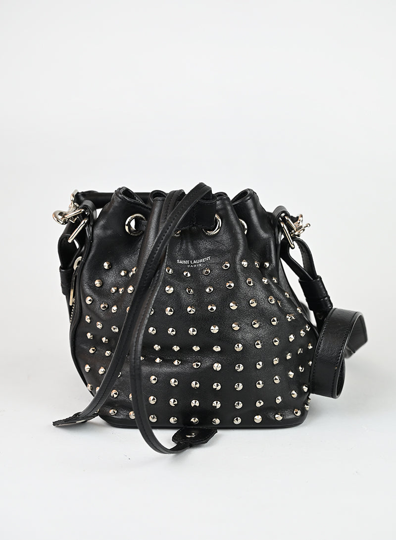 Saint Laurent Borsa a secchiello in pelle nera