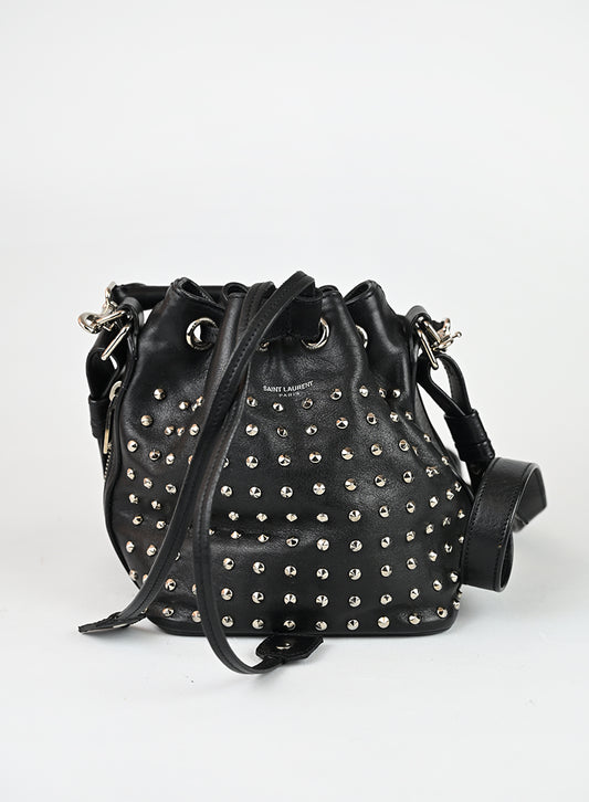 Saint Laurent Borsa a secchiello in pelle nera