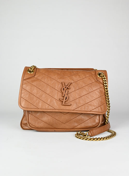 Saint Laurent Borsa NIKI in pelle cognac