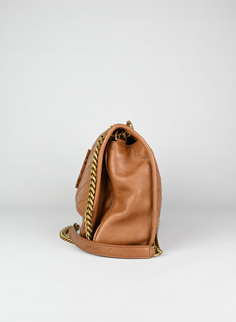 Saint Laurent Borsa NIKI in pelle cognac