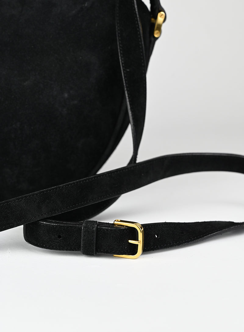 Saint Laurent Borsa in suede nera con borchie