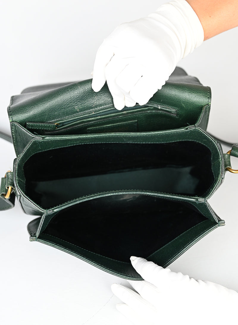 Saint Laurent Borsa Chic in pelle verde