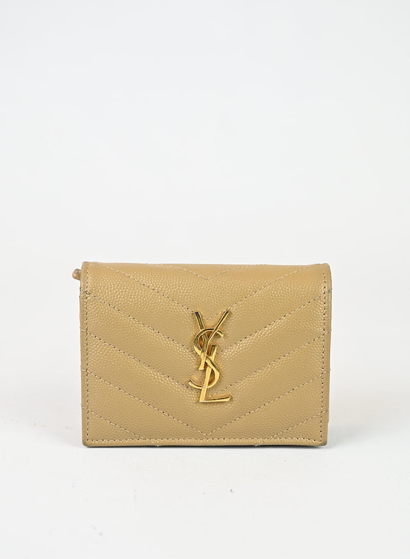 Saint Laurent Portafogli in pelle beige