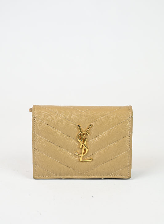 Saint Laurent Portafogli in pelle beige