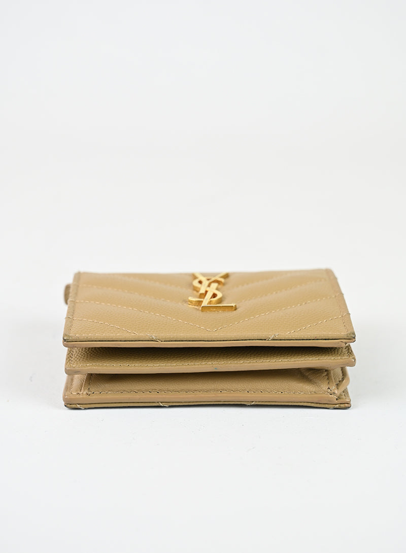 Saint Laurent Portafogli in pelle beige