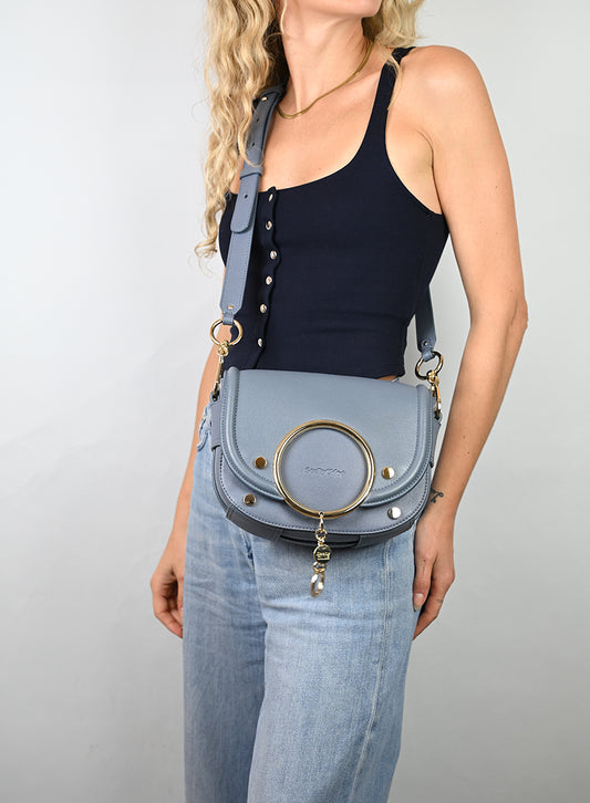 See by Chloè Borsa Mara in pelle azzurra