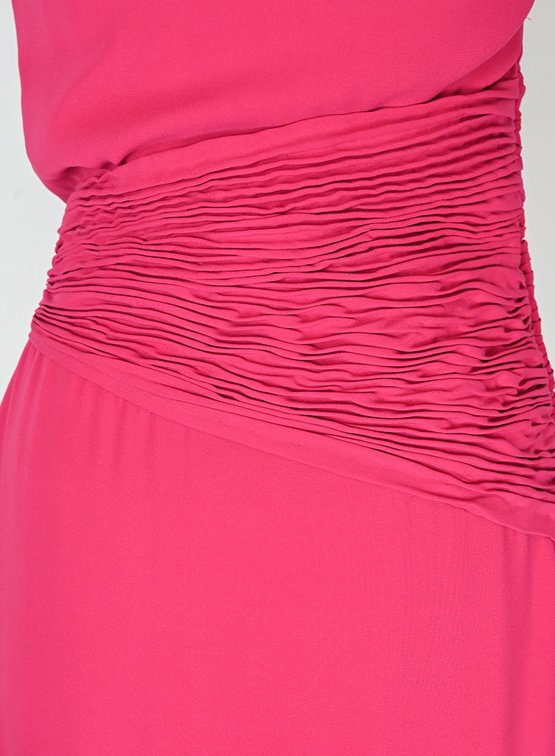 Valentino Abito lungo monospalla fucsia - Tg. 42
