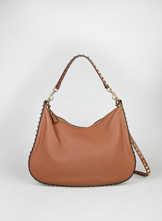 Valentino Borsa Hobo Rockstud in pelle cognac -  lesleyluxuryvintage