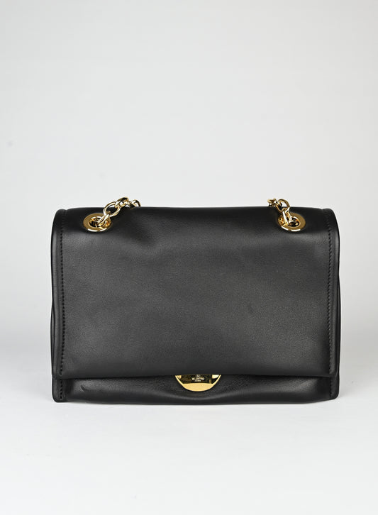 Valentino Borsa in pelle nera con V