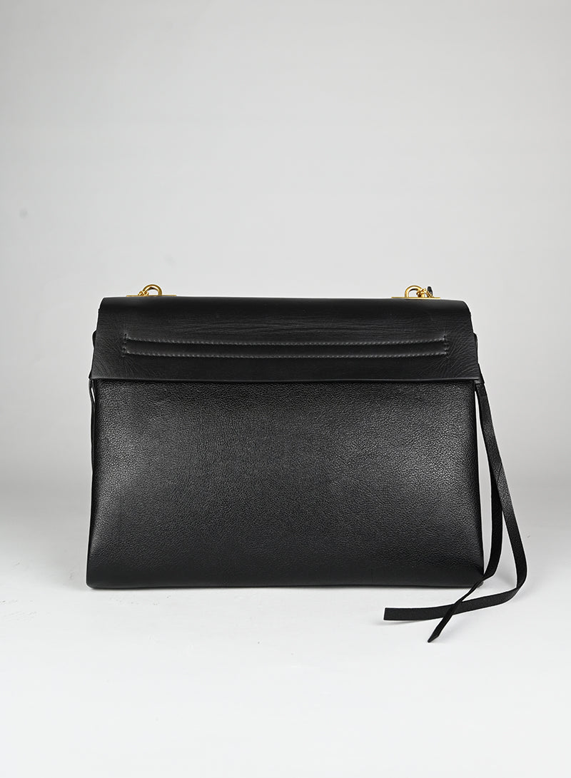 Valentino Borsa V Ring in pelle nera