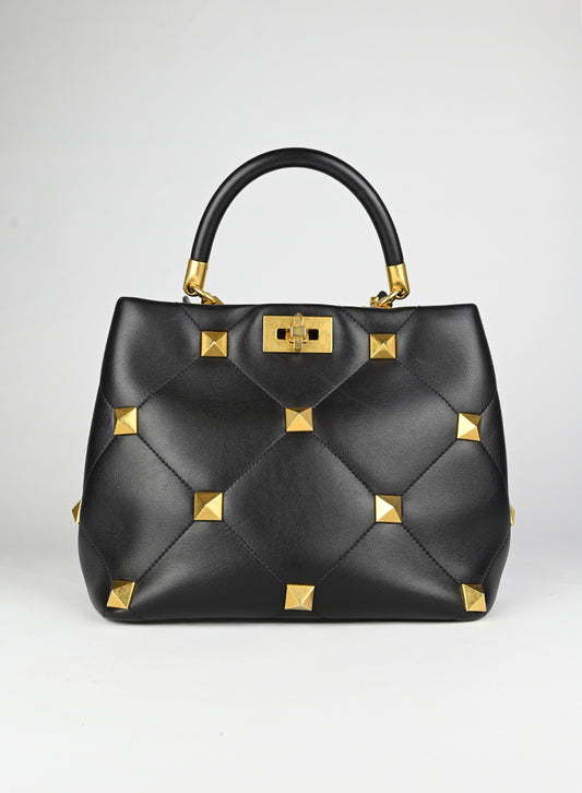 Valentino Borsa Roman Stud in pelle nera