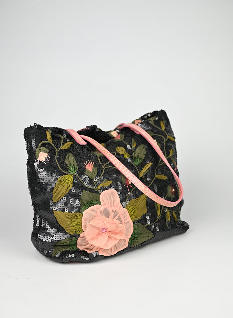 Valentino Borsa a Spalla Paillettes Nere