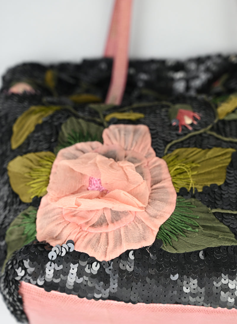 Valentino Borsa a Spalla Paillettes Nere