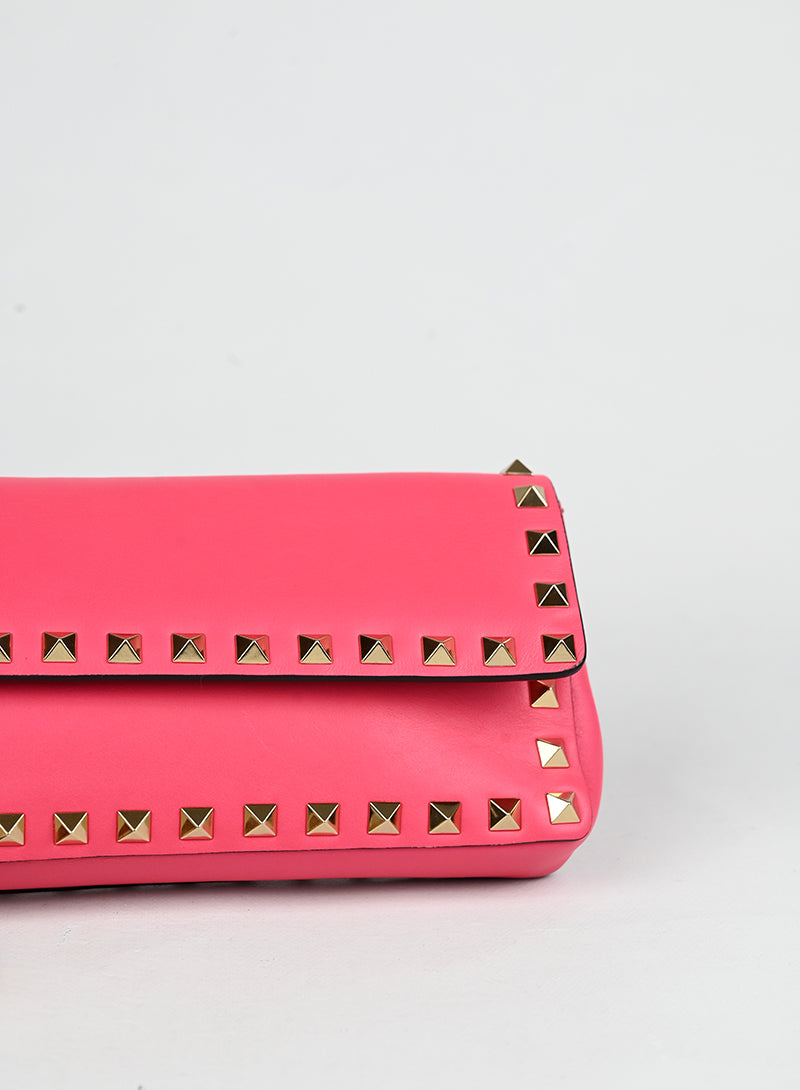 Valentino Pochette Rockstud in pelle rossa