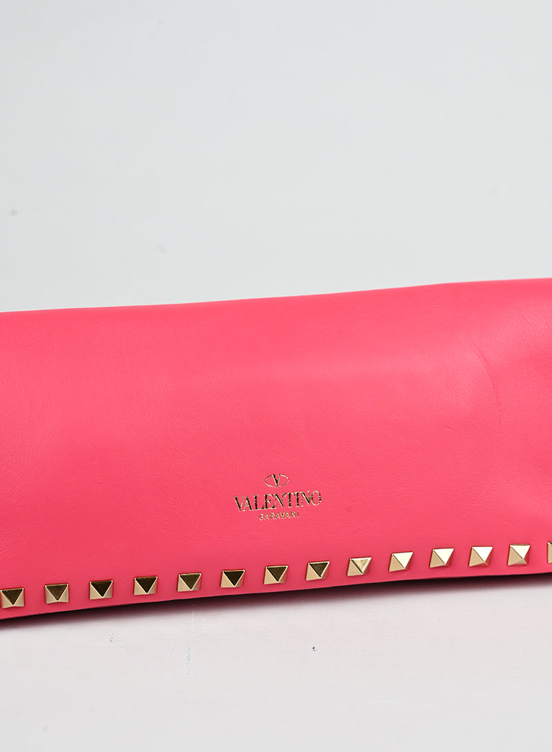 Valentino Pochette Rockstud in pelle rossa
