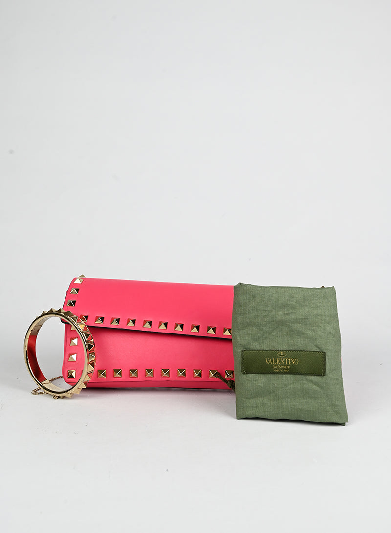 Valentino Pochette Rockstud in pelle rossa