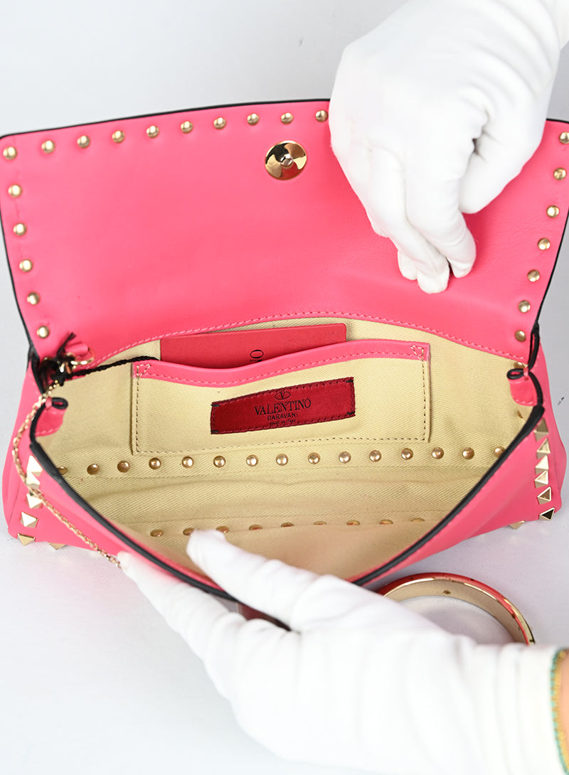 Valentino Pochette Rockstud in pelle rossa