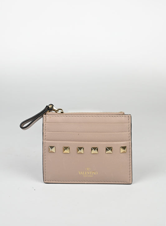 Valentino Portacarte in pelle rosa