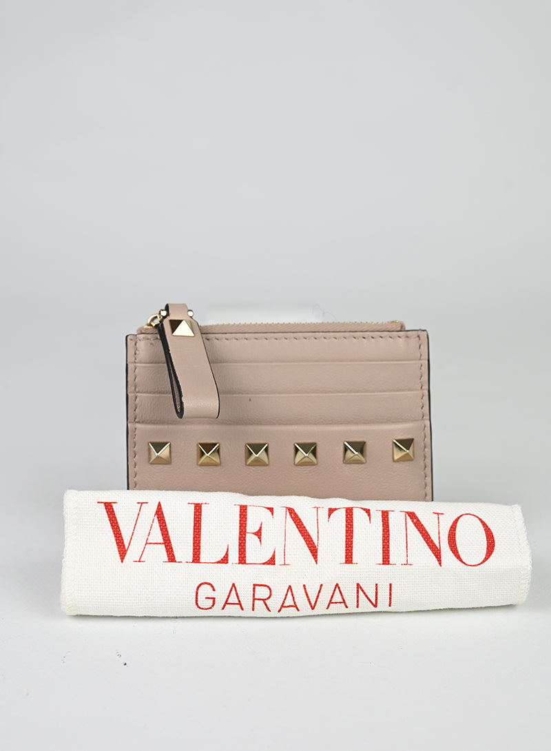 Valentino Portacarte in pelle rosa