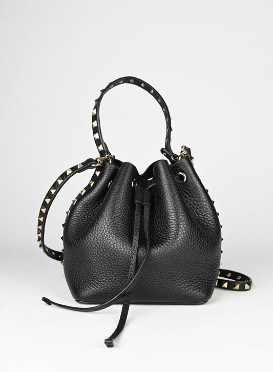 Valentino Borsa in pelle nera Rockstud
