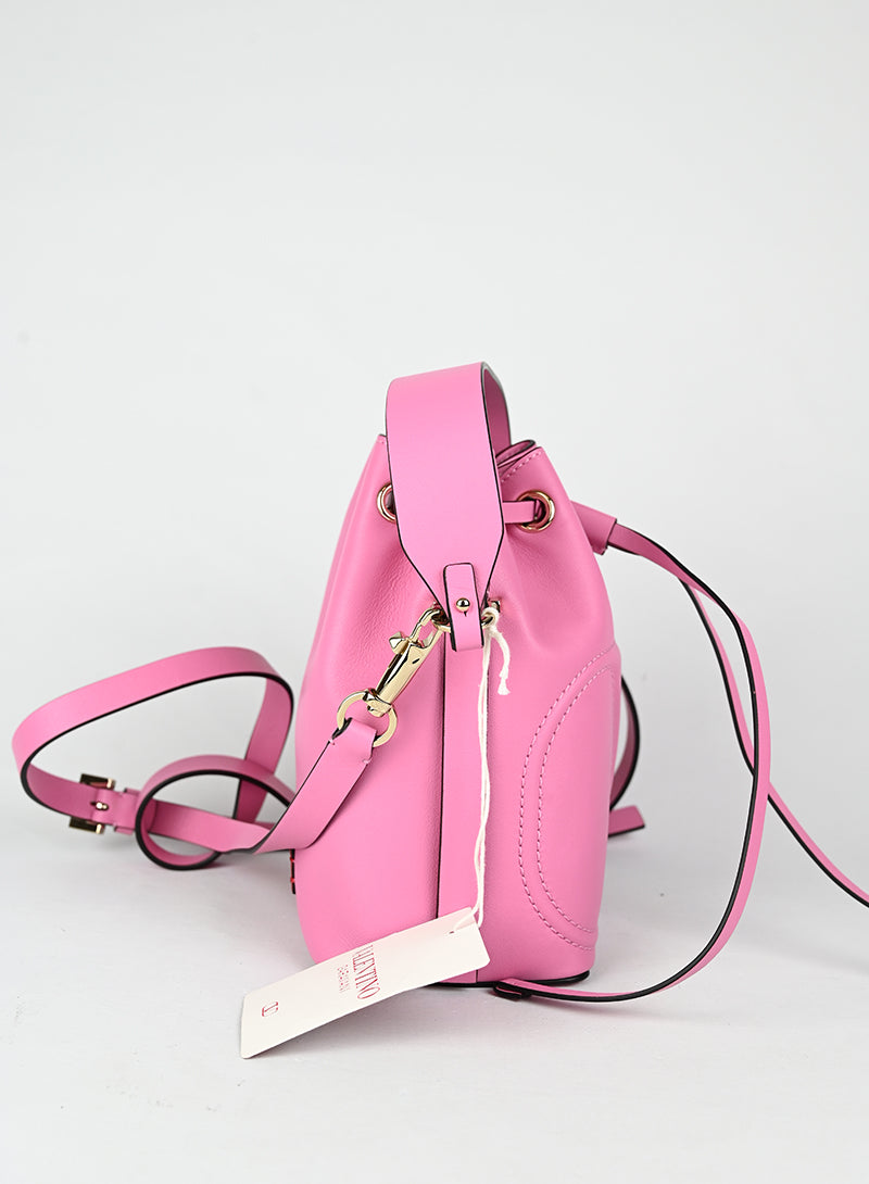 Valentino Borsa a secchiello in pelle rosa