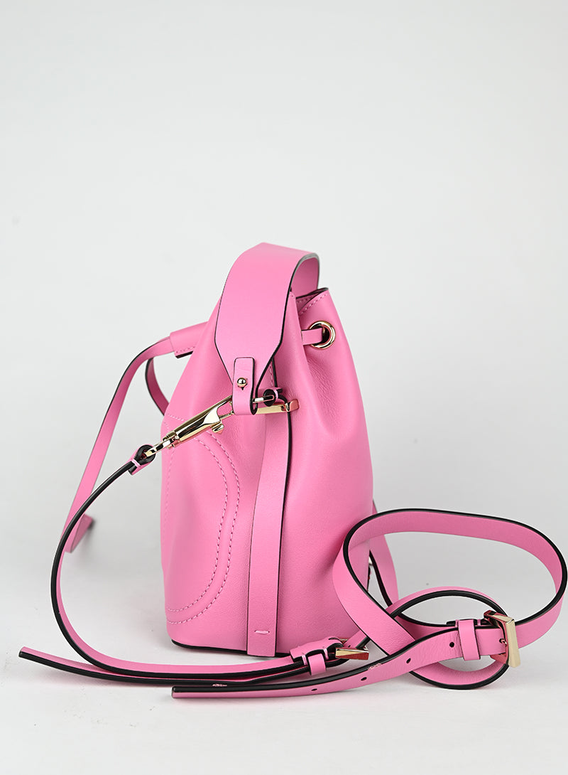 Valentino Borsa a secchiello in pelle rosa