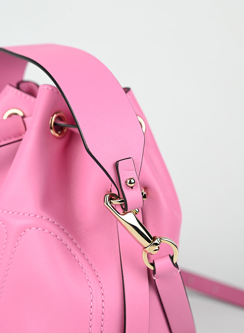 Valentino Borsa a secchiello in pelle rosa