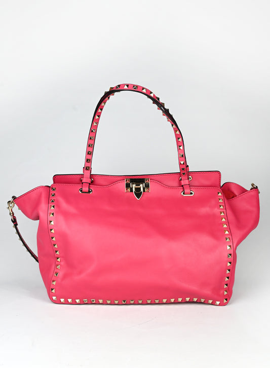 Valentino Shopper Rockstud in pelle rossa