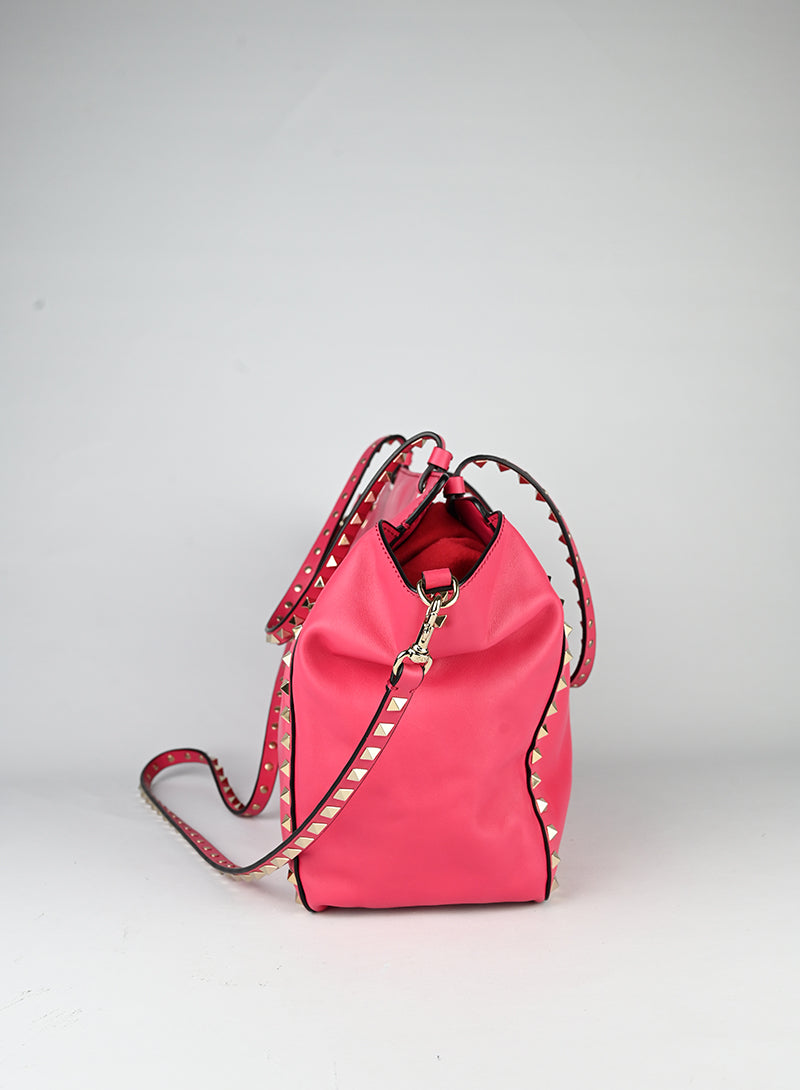 Valentino Shopper Rockstud in pelle rossa
