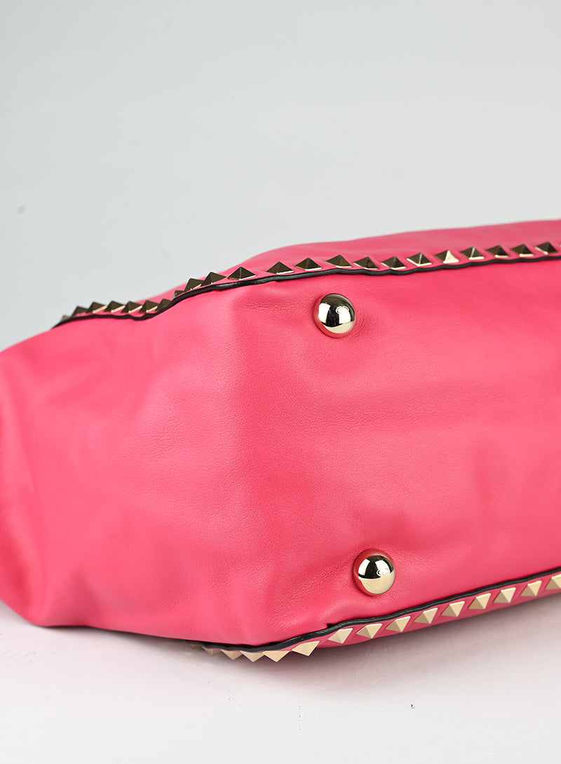 Valentino Shopper Rockstud in pelle rossa