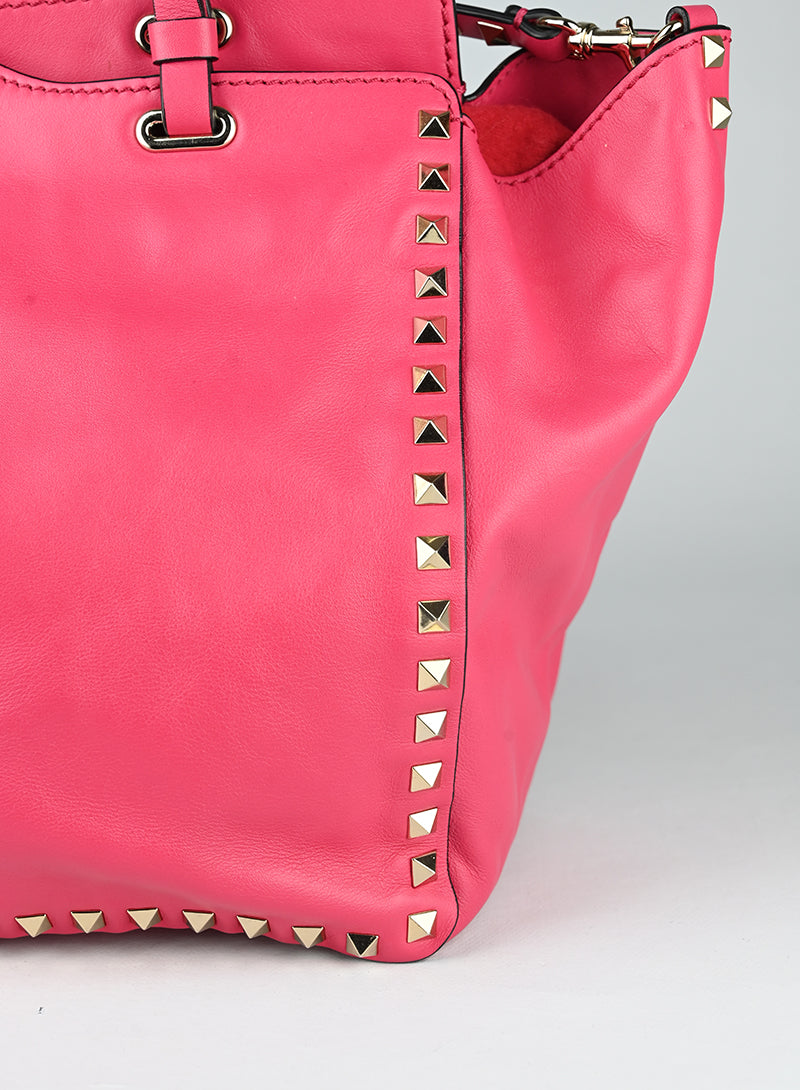 Valentino Shopper Rockstud in pelle rossa