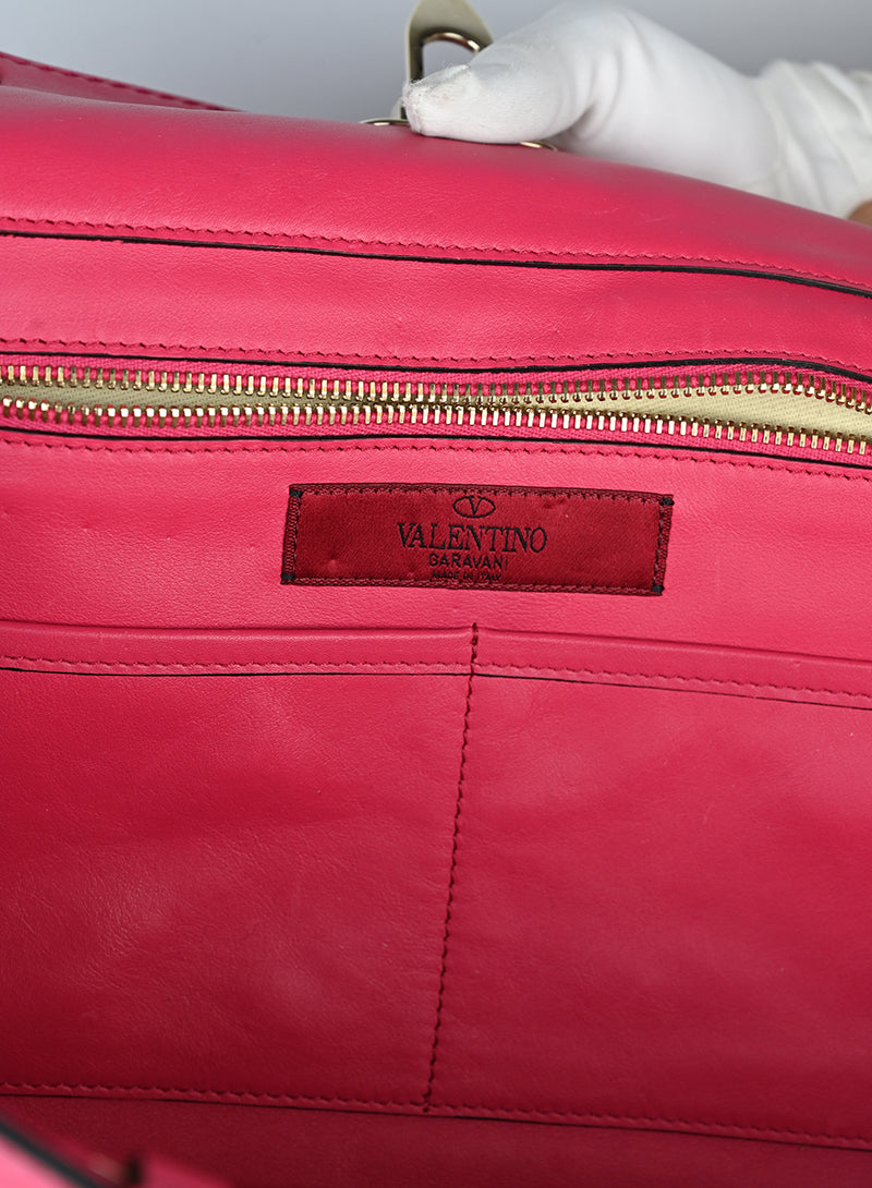 Valentino Shopper Rockstud in pelle rossa