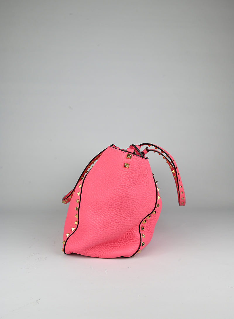 Valentino Shopper Rockstud in pelle rosa