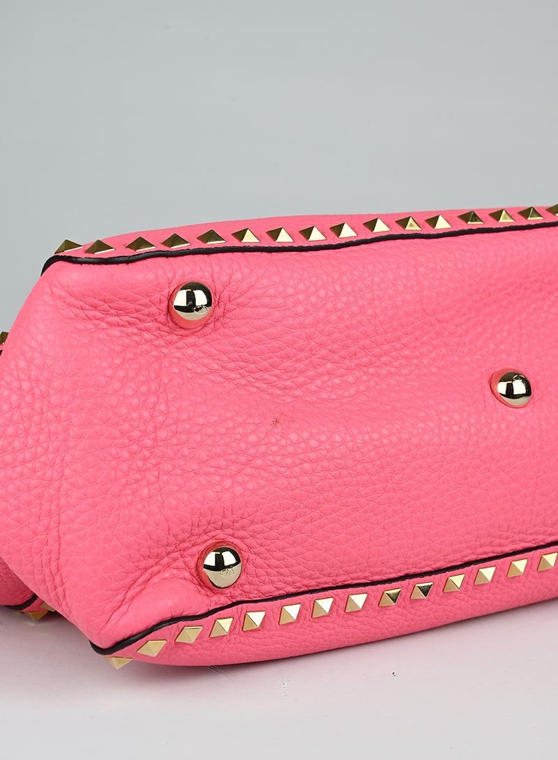 Valentino Shopper Rockstud in pelle rosa