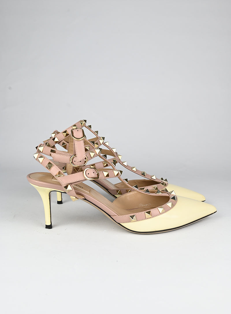 Valentino Décolleté Rockstud in pelle panna - N. 38 ½