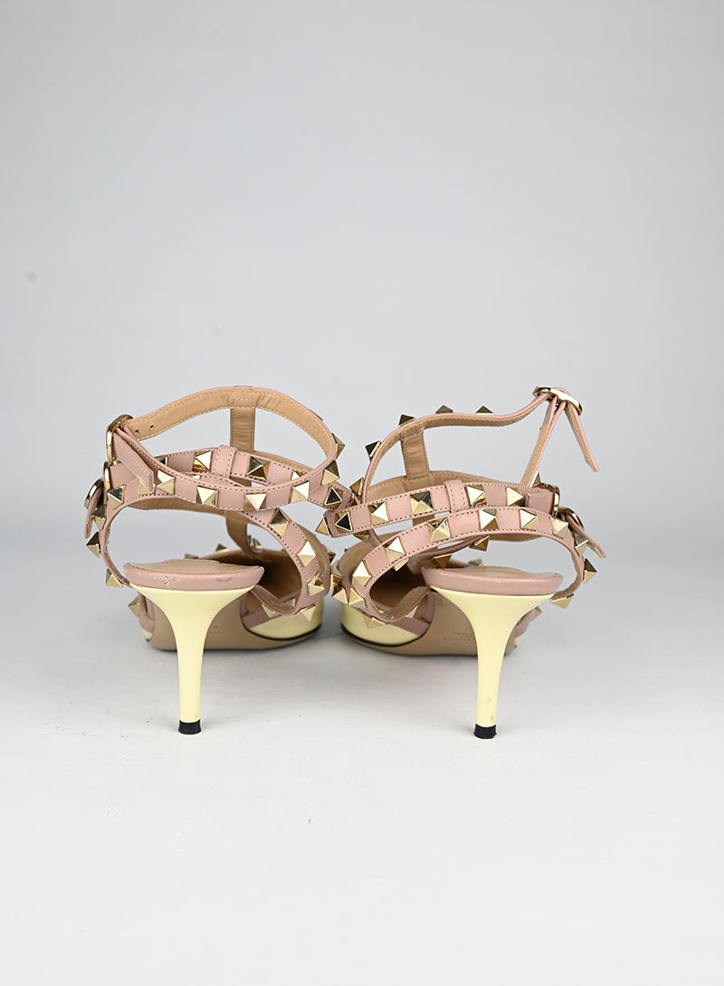 Valentino Décolleté Rockstud in pelle panna - N. 38 ½